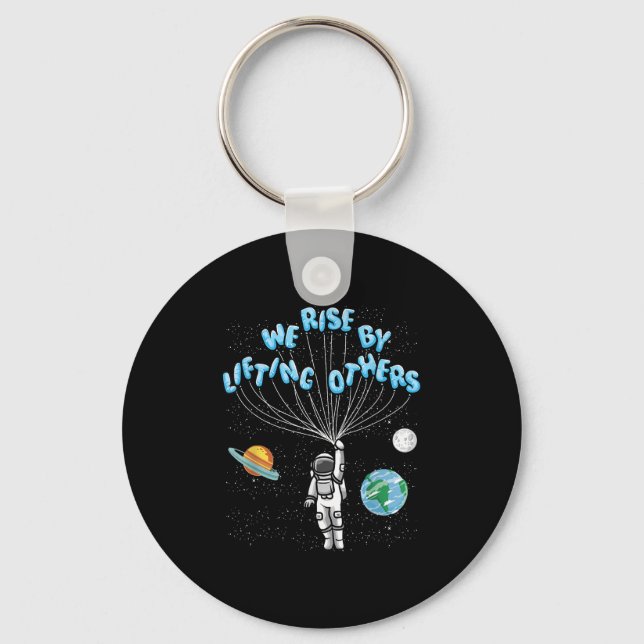 We Rise Motivational Quote - Clic Fit, Short Sleev Key Ring (Front)