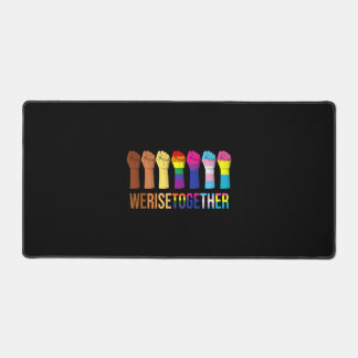 We Rise Together Black Lgbt Gay Pride Support Desk Mat