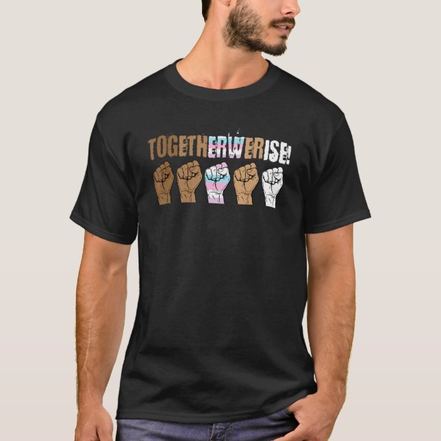 We Rise Together Intersexual Pride Social Justice  T-Shirt (Front)