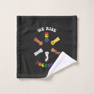 We Rise Together Paw Print Diversity Unity Bath Towel Set