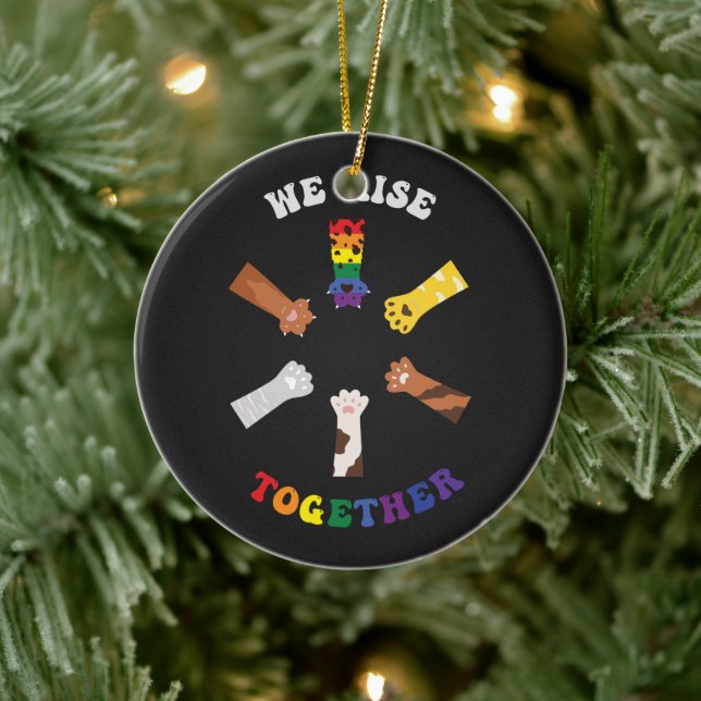 We Rise Together | Paw Print | Diversity | Unity Ceramic Tree Decoration (Tree)