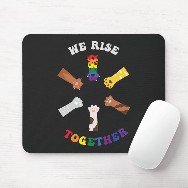 We Rise Together | Paw Print | Diversity | Unity Mouse Mat (With Mouse)