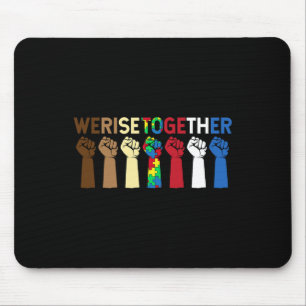 We Rise Together Puzzle Inspirational Autism Aware Mouse Mat
