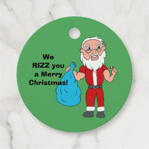 We Rizz You a Merry Christmas Custom Santa Favour Tags