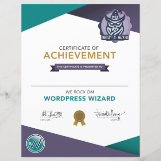 We Rock DM Wordpress Wizard Certificate