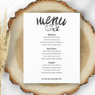 We Said I Moo Personalised Cow Themed Wedding Menu