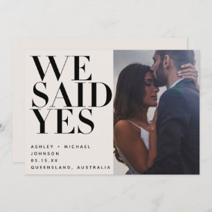 WE SAID YES   Blush + Black 2 Photo Wedding Invitation
