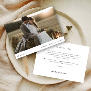 We Said Yes Boho Budget  Wedding Photo Virtual Announcement
