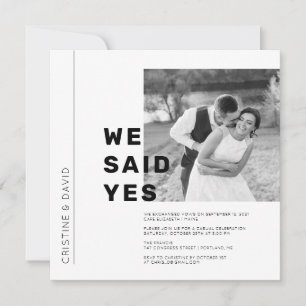 We said Yes Elopement announcement