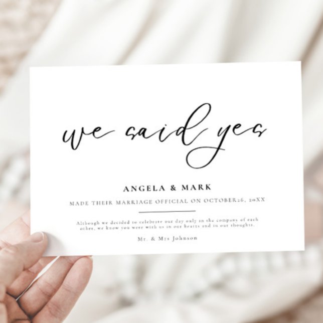 We Said Yes Marriage Engagement Announcement Card (Creator Uploaded)