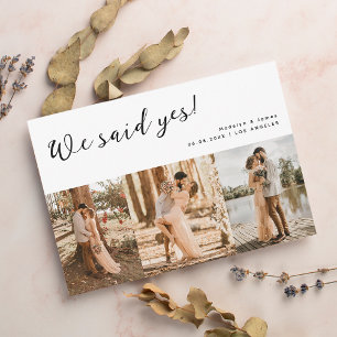 We Said Yes Modern Wedding Multi Photo Announcement
