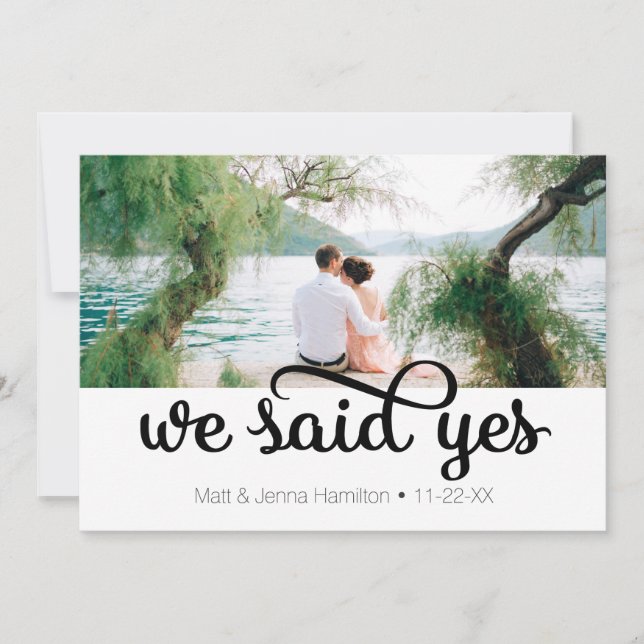 We Said Yes Photo Wedding Announcement (Front)