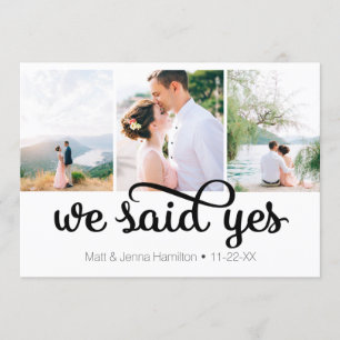 We Said Yes Photo Wedding Announcement