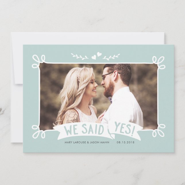 We Said Yes | photo wedding announcement (Front)