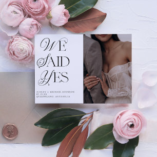 We Said Yes Photo Wedding Reception QR Code Invitation