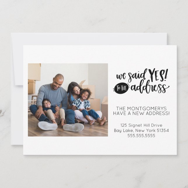 We Said Yes to the Address Moving Announcement (Front)