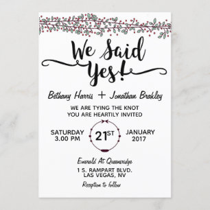We Said Yes! Wedding Invitation