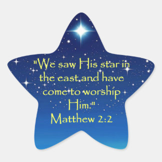 We Saw His Star Scripture Christmas Star Sticker