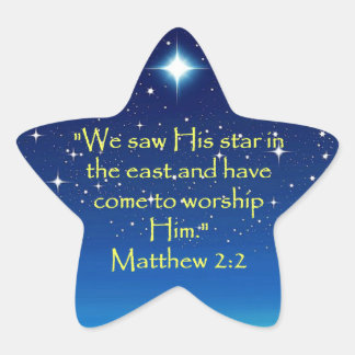 We Saw His Star Scripture Christmas Star Sticker