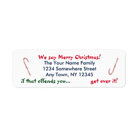 We Say Merry Christmas Return Address Label