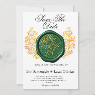 We Seal the Deal Vintage Wax Seal Save the Date Invitation