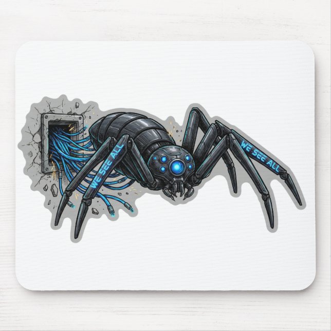 We See All – Surveillance Cyber Spider Drone T-Shi Mouse Mat (Front)