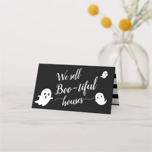 We sell Boo-tiful houses   Halloween Realtor Marke Place Card