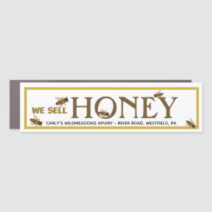 We Sell Honey Beekeeper Editable Bee Car Magnet