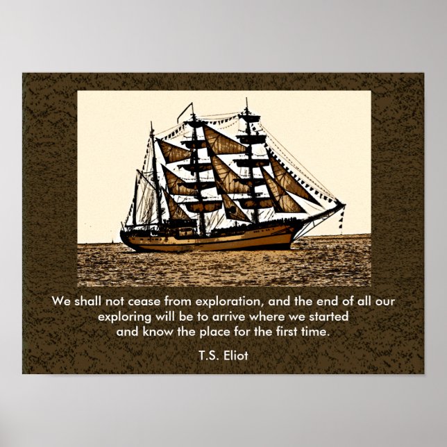 We shall not cease -- art print - T.S Eliot quote (Front)