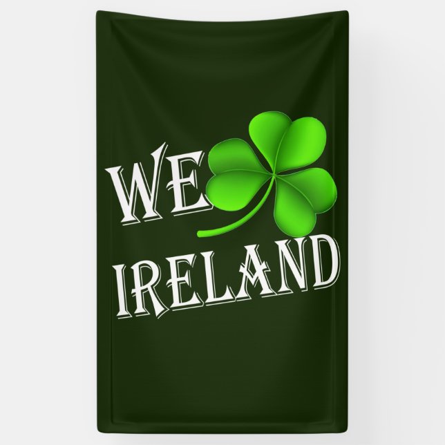 We Shamrock Ireland wt (v) bnrcnt Banner (Vertical)