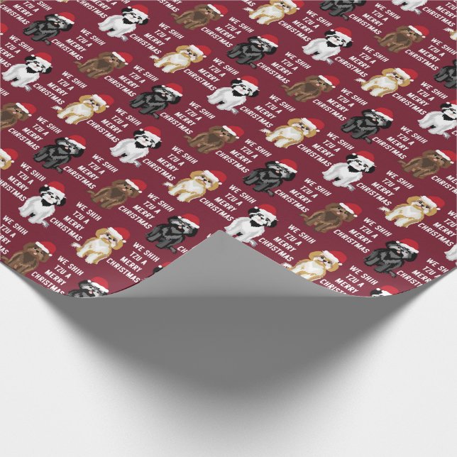 We Shih Tzu a Merry Christmas Wrapping Paper (Corner)