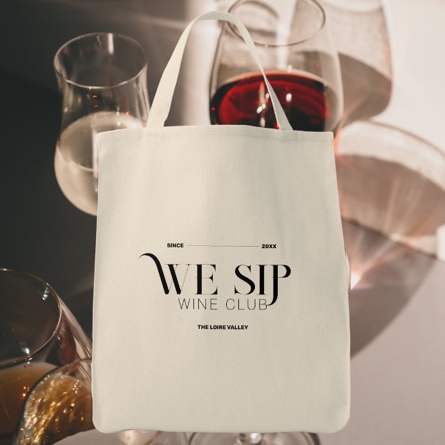 We Sip Wine Club Custom Crest Wine Tote Bag (Creator Uploaded)