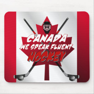 We Speak Fluent Hockey Canada Humour Mouse Pad
