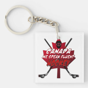 We Speak Fluent Hockey Canada Leaf Humour Key Chai Ring