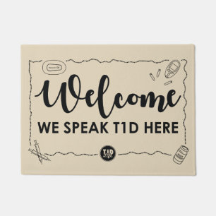 We Speak T1d (Black/Sand) Doormat