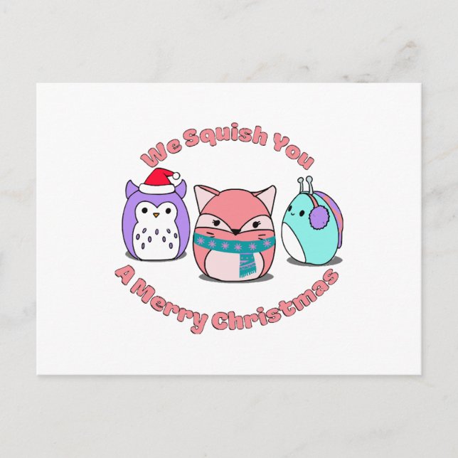 We Squish You A Merry Christmas  Postcard (Front)