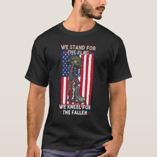 We Stand For The Flag Kneel For The Fallen Us Vete T-Shirt