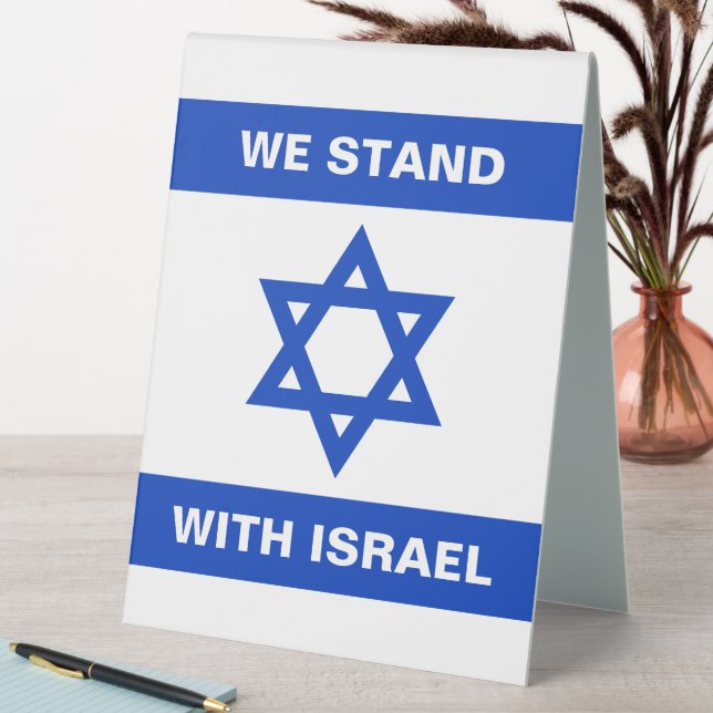 We stand with Israel custom text Israel Flag (In SItu (Table))