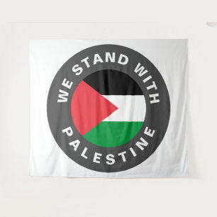 We Stand with Palestine flag and custom text Tapestry