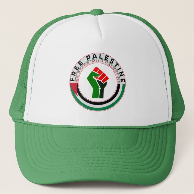 We Stand with Palestine, Free Palestine, Trucker Hat (Front)