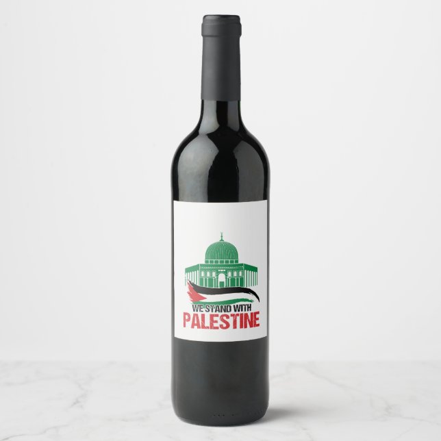 We Stand with Palestine Wine Label (Front)