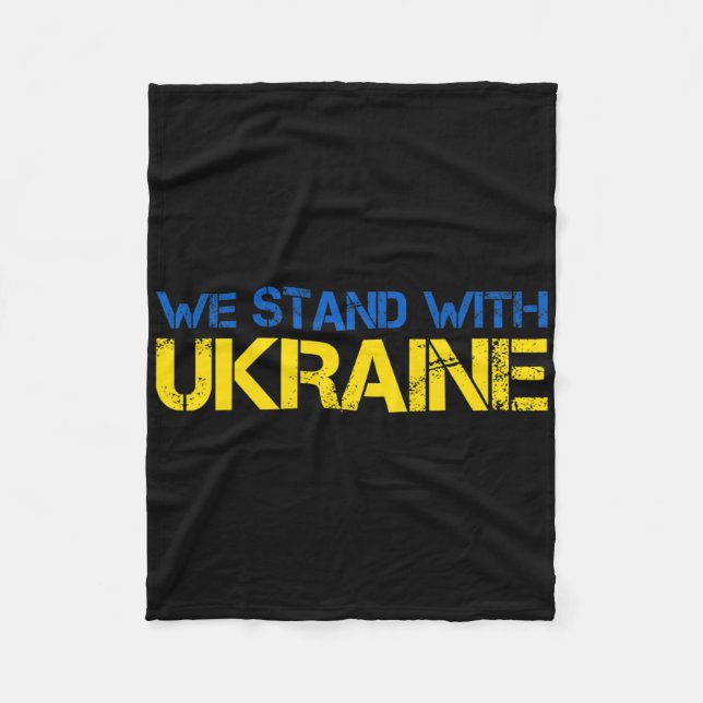 We Stand With Ukraine 2  Fleece Blanket (Front)