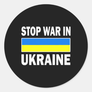 We Stand With Ukraine Free Ukraine Stop War In Ukr Classic Round Sticker