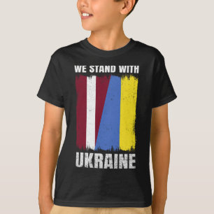 We Stand With Ukraine Latvian Ukrainian Friendship T-Shirt