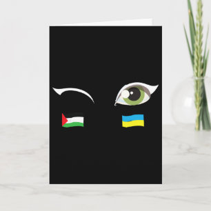 We Stand With Ukraine Palestine Flag Ukraine Flag Card