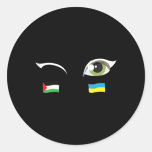 We Stand With Ukraine Palestine Flag Ukraine Flag Classic Round Sticker