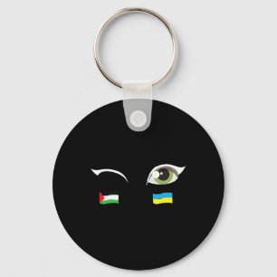 We Stand With Ukraine Palestine Flag Ukraine Flag Key Ring