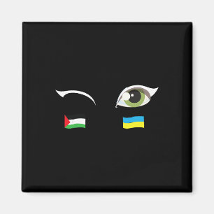 We Stand With Ukraine Palestine Flag Ukraine Flag Magnet