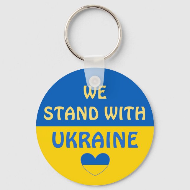 We Stand with Ukraine | Show Support Key Ring (Front)