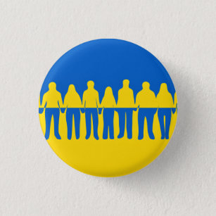 We Stand With Ukraine - Ukrainian Flag - Freedom  3 Cm Round Badge